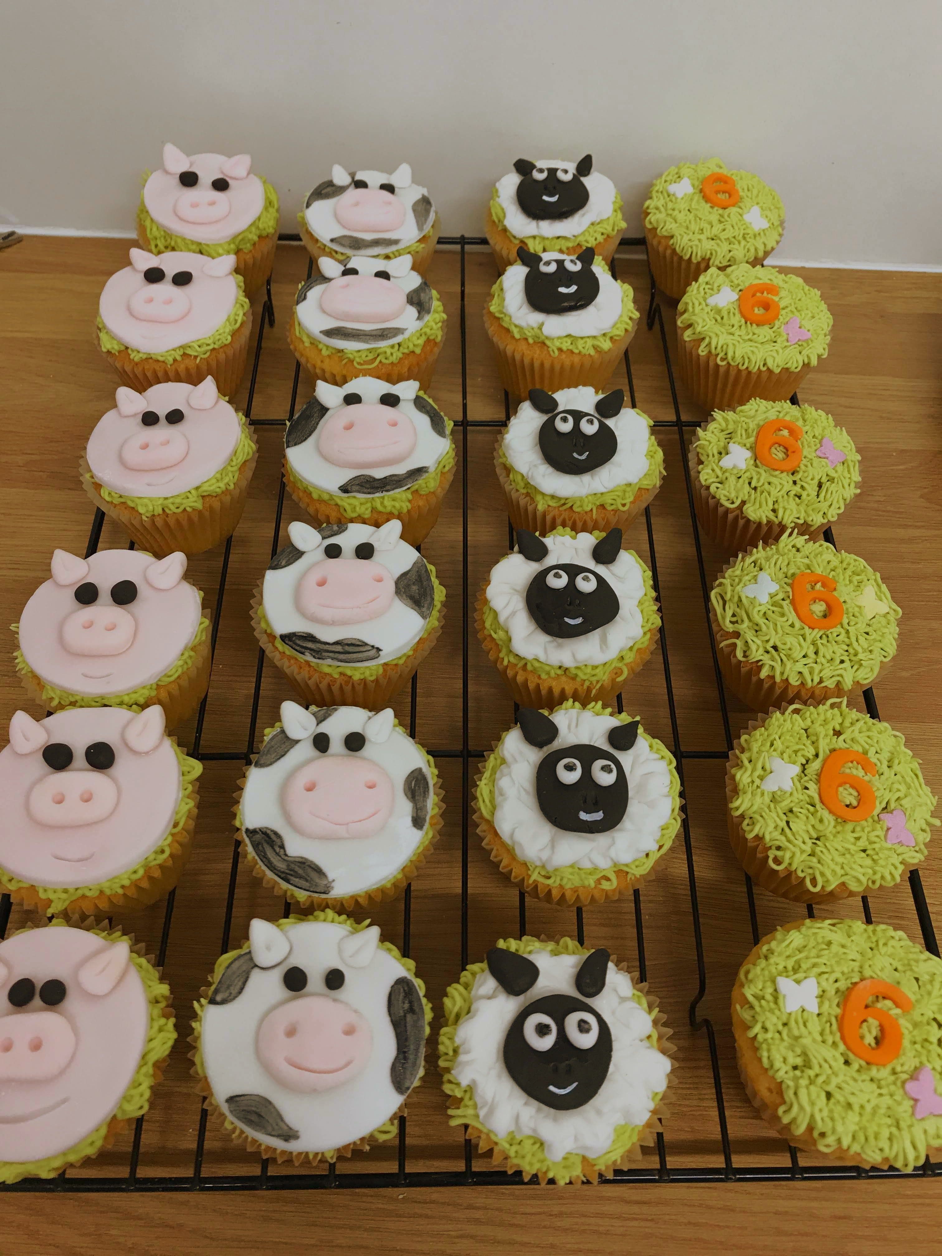 Farm Animal Cupcakes