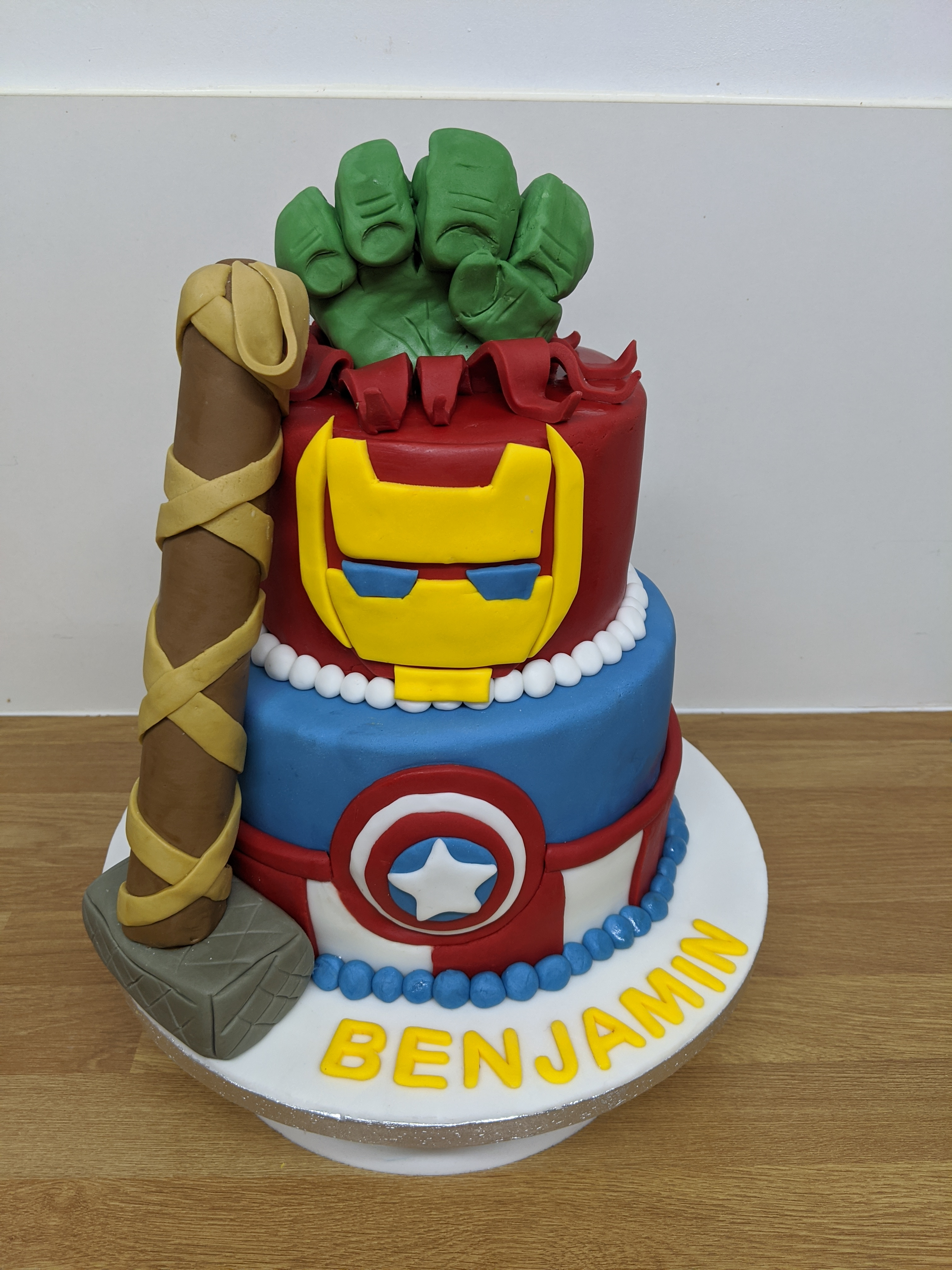Tiered Avengers Cake