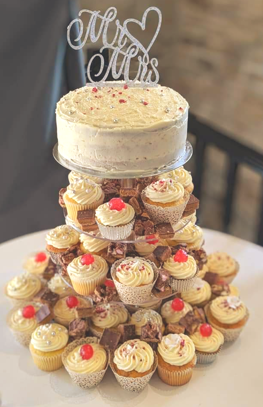 Wedding Cake and Cupcakes